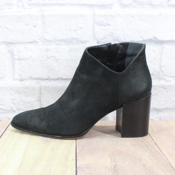 Vince Camuto Shoes - Vince Camuto Kathrina Black Suede Side Zip Ankle Heeled Boots Size 7.5 M
